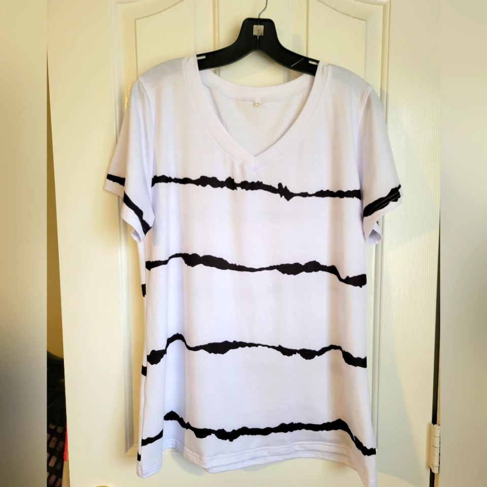 Women Short Sleeve Stripe Top